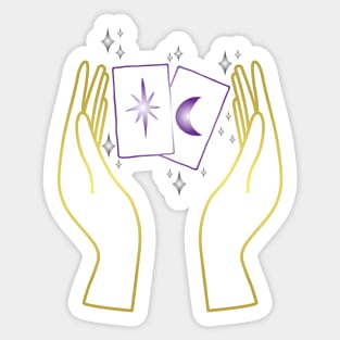 Magic hands with tarot cards Sticker